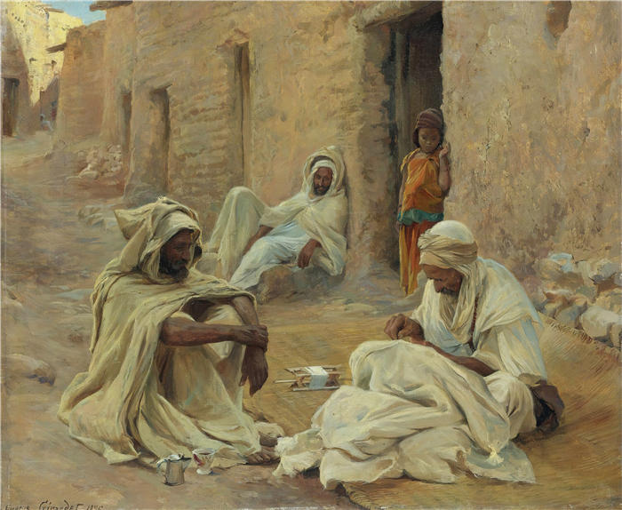欧仁·吉拉代（ Eugène Girardet，法国画家）高清作品-《修补 (1896)》
