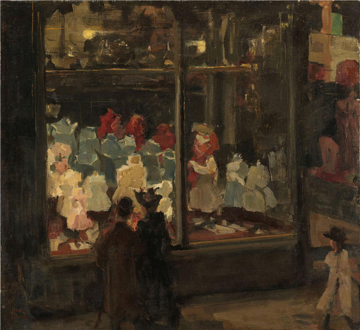 伊萨克·拉扎鲁斯·伊斯拉尔斯(Isaac Lazarus Israëls，荷兰画家)高清作品-《橱窗 (1894)》