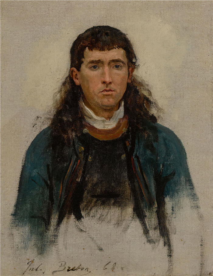 朱尔斯·布雷顿（Jules Breton，法国画家）高清作品-《英国人的肖像（1868年）》