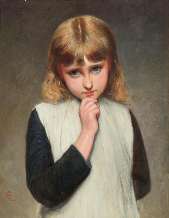 查尔斯·西勒姆·利德代尔(Charles Sillem Lidderdale,英国画家)高清作品-《沉思的时刻》