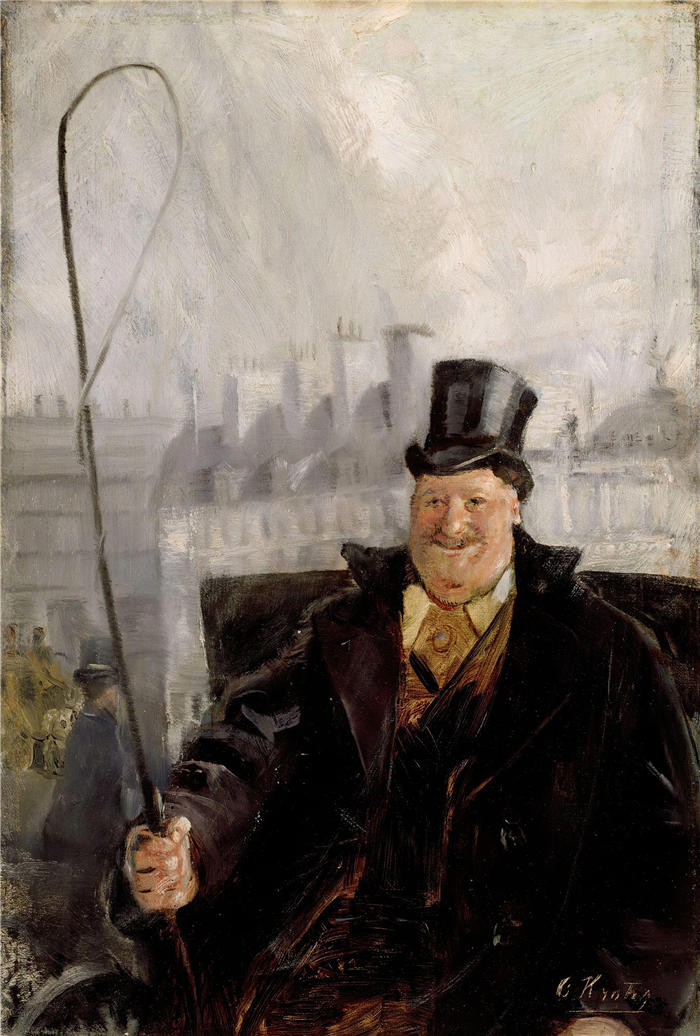 克里斯蒂安·克罗格（Christian Krohg，挪威画家）高清作品-《巴黎车夫 (1898)》