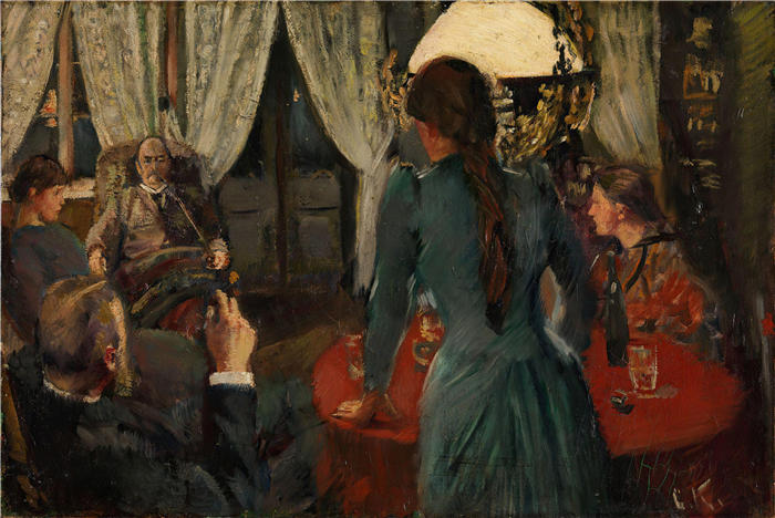 克里斯蒂安·克罗格（Christian Krohg，挪威画家）高清作品-《'Løkken' 之后（1889 年）》
