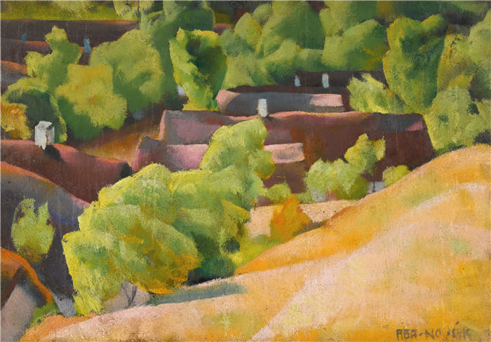 维尔莫斯·阿巴-诺瓦克 (Vilmos Aba-Novák,匈牙利画家)高清作品-《在布达山》