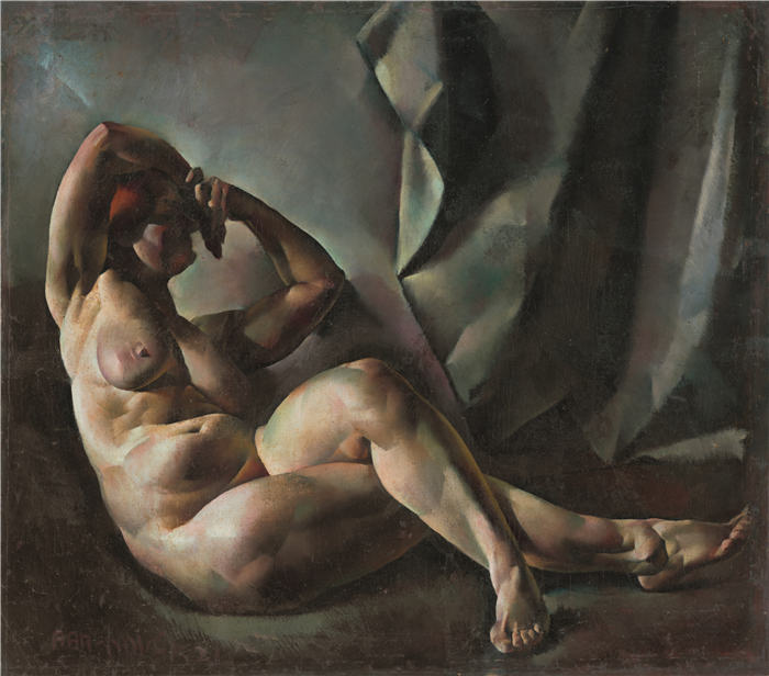 维尔莫斯·阿巴-诺瓦克 (Vilmos Aba-Novák，匈牙利画家)高清作品-《斯图迪亚·阿克图 (1921)》