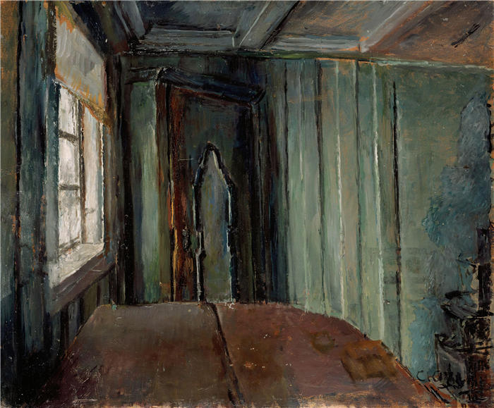 克里斯蒂安·克罗格（Christian Krohg，挪威画家）高清作品-《绿色房间（1920）》