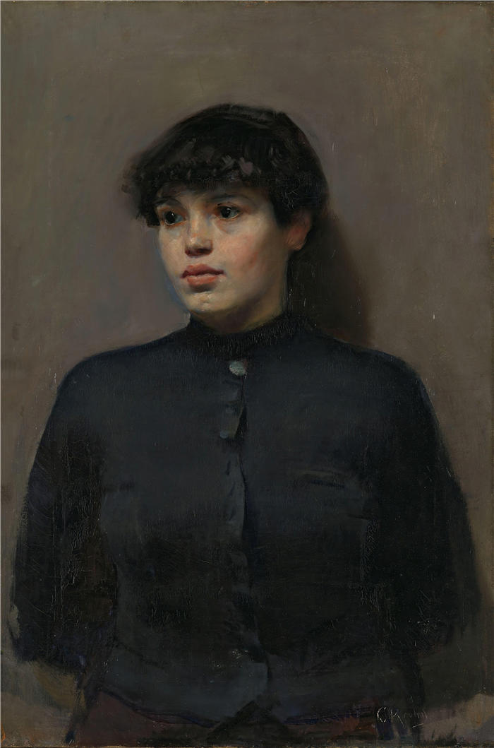 克里斯蒂安·克罗格（Christian Krohg，挪威画家）高清作品-《乔萨的肖像（1886 年）》