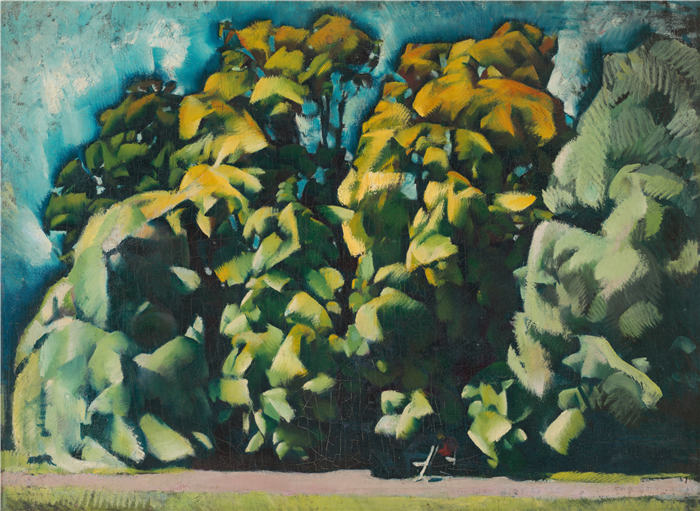 维尔莫斯·阿巴-诺瓦克 (Vilmos Aba-Novák，匈牙利画家)高清作品-《公园 (1921)》