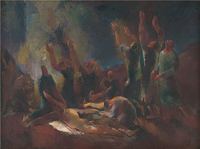 维尔莫斯·阿巴-诺瓦克 (Vilmos Aba-Novák，匈牙利画家)高清作品-《斯尼曼尼 (1922)》