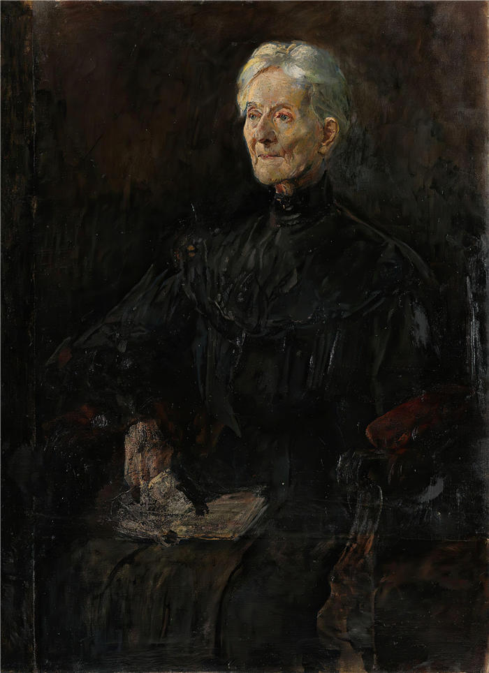 克里斯蒂安·克罗格(Christian Krohg,挪威画家)高清作品-《贝齐·古德夫人的肖像(1910 年)》