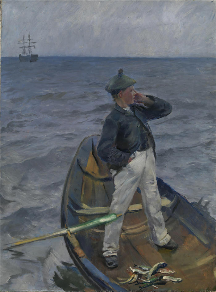 克里斯蒂安·克罗格（Christian Krohg，挪威画家）高清作品-《近海航道 (1892)》