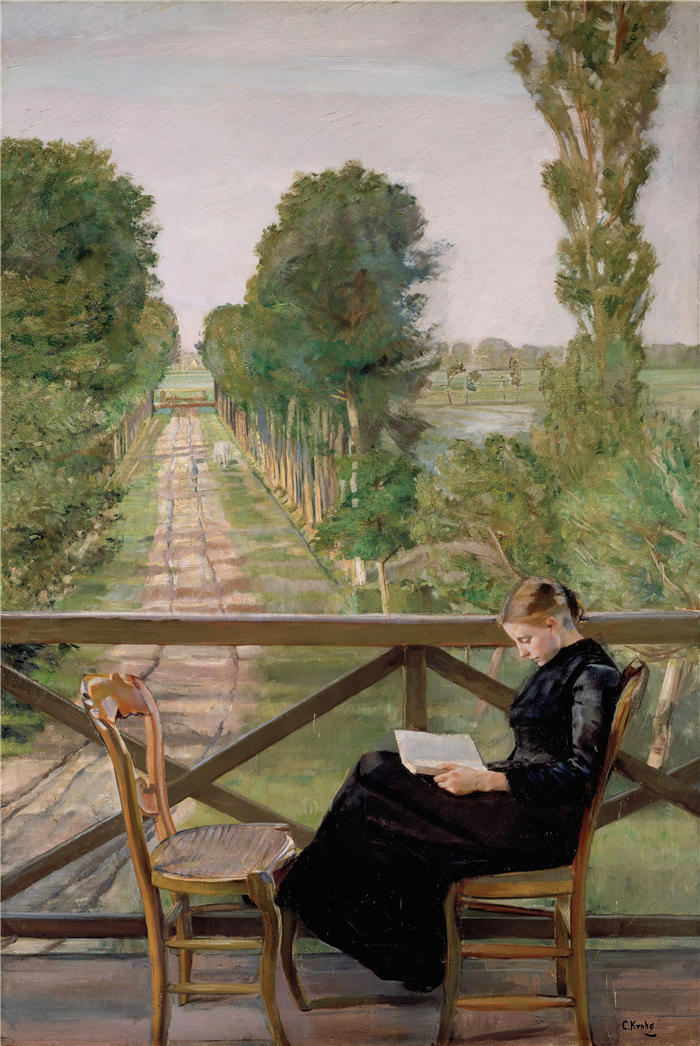 克里斯蒂安·克罗格（Christian Krohg，挪威画家）高清作品-《比利时不列颠别墅 (1885)》