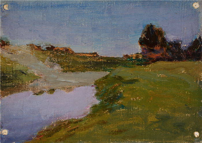 扬·恰格林斯基（Jan Ciągliński ，波兰画家）高清作品-《白夜（乌沙科夫卡河）（1911）》
