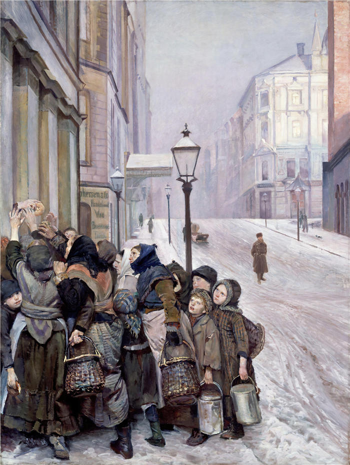 克里斯蒂安·克罗格（Christian Krohg，挪威画家）高清作品-《生存斗争（1889）》