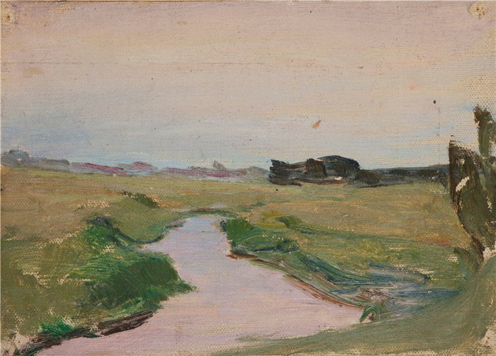 扬·恰格林斯基（Jan Ciągliński ，波兰画家）高清作品-《白夜——一条河（1910）》