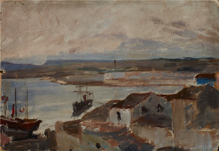 扬·恰格林斯基（Jan Ciągliński ，波兰画家）高清作品-《西西里的卡塔尼亚；周期；意大利 (1890)》