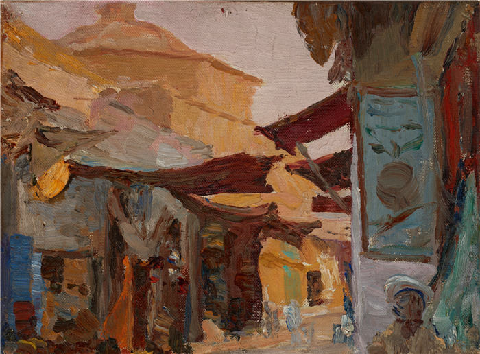 扬·恰格林斯基（Jan Ciągliński ，波兰画家）高清作品-《士麦那（集市）（1910）(1)》