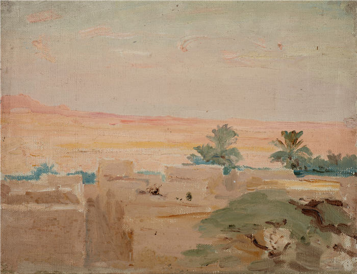 扬·恰格林斯基（Jan Ciągliński ，波兰画家）高清作品-《沙漠（晚上）（1909）》