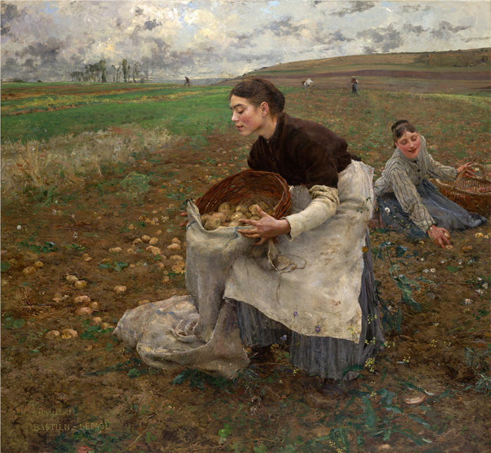 朱尔斯·巴斯蒂安-勒佩奇 （Jules Bastien Lepage，法国画家）高清作品-《十月》