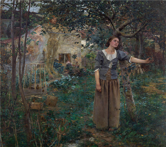 朱尔斯·巴斯蒂安-勒佩奇 （Jules Bastien Lepage，法国画家）高清作品-《圣女贞德 (1879)》