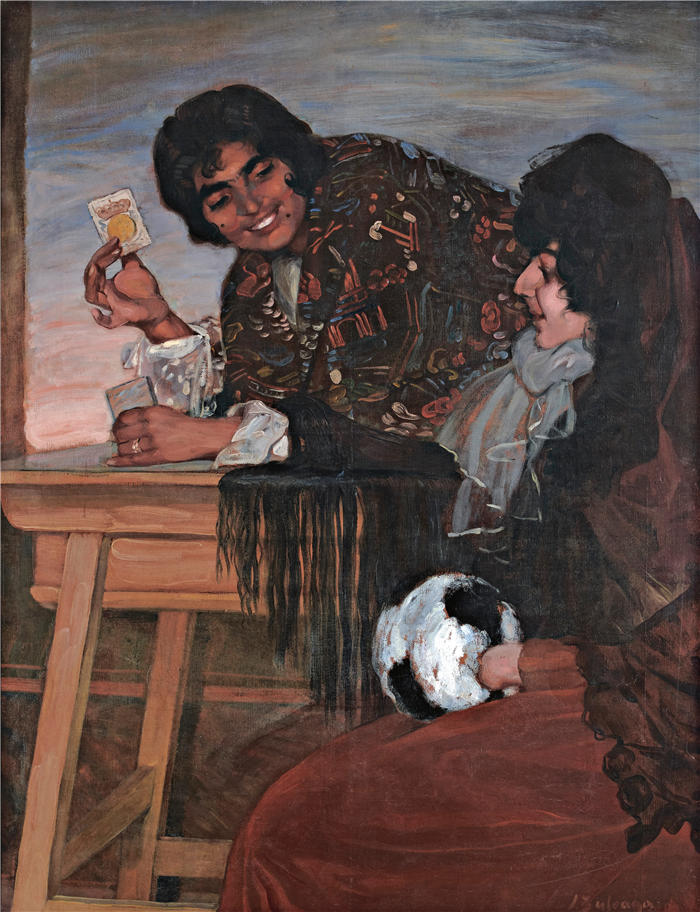 伊格纳西奥·祖洛加 (Ignacio Zuloaga，西班牙画家)高清作品-《La Mejor Suerte（好运）》