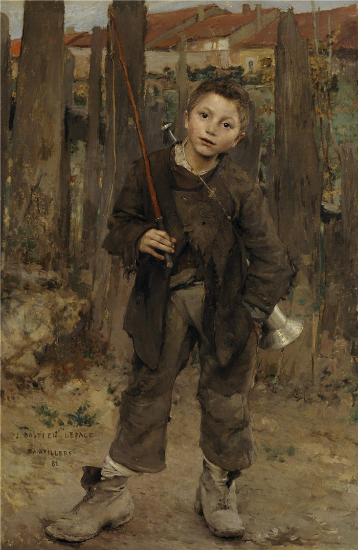 朱尔斯·巴斯蒂安-勒佩奇 (Jules Bastien Lepage,法国画家)高清作品-《Pas Mèche(无所事事)》
