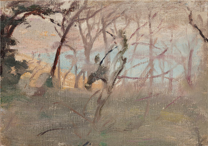 扬·恰格林斯基（Jan Ciągliński ，波兰画家）高清作品-《看向雅尔塔 (1906)》