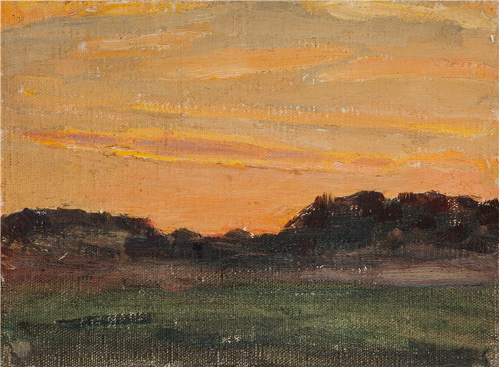 扬·恰格林斯基（Jan Ciągliński ，波兰画家）高清作品-《北方研究（白夜）（1908）》