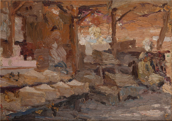扬·恰格林斯基（Jan Ciągliński ，波兰画家）高清作品-《布尔萨（玫瑰香皂市场）（1910 年）》