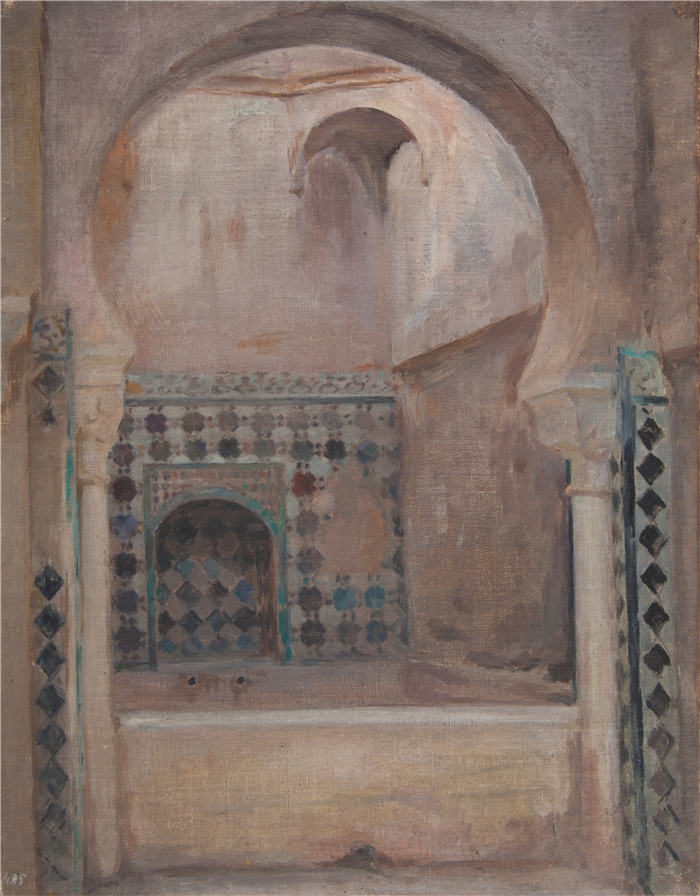 扬·恰格林斯基(Jan Ciągliński ,波兰画家)高清作品-《格拉纳达(阿罕布拉)(1899)》
