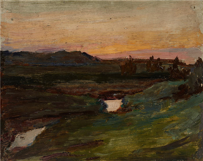 扬·恰格林斯基（Jan Ciągliński ，波兰画家）高清作品-《北方研究（白夜）（1908）(3) (1)》