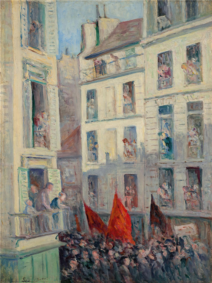 马克西米连·卢斯（ Maximilien Luce，法国画家）高清作品-《大众前线 (1936)》