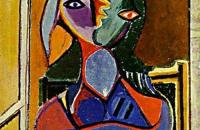 毕加索《双臂抱胸的女人》 毕加索油画作品-西班牙