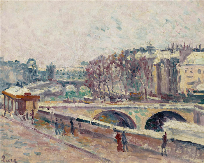 马克西米连·卢斯（ Maximilien Luce，法国画家）高清作品-《圣米歇尔码头》