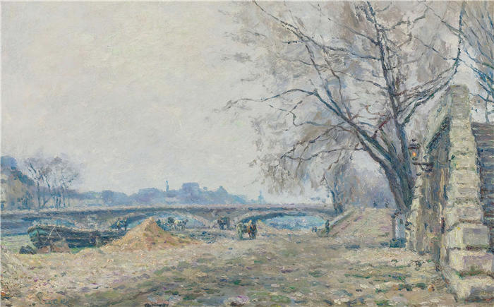 马克西米连·卢斯( Maximilien Luce,法国画家)高清作品-《勒庞德索尔费里诺 (1884)》