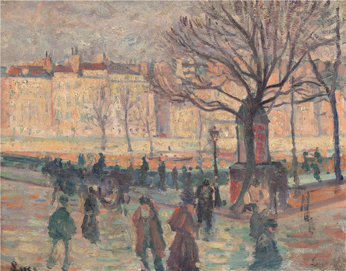 马克西米连·卢斯( Maximilien Luce,法国画家)高清作品-《塞纳河边》