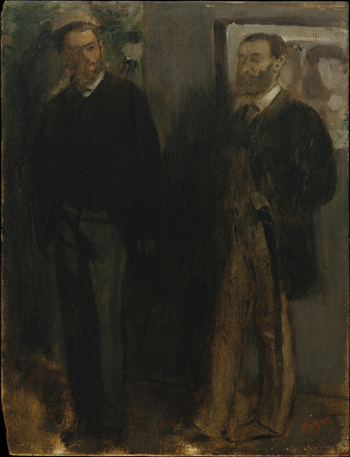 埃德加·德加（Edgar Degas，法国画家）高清作品-两个男人（约 1865-69 年）