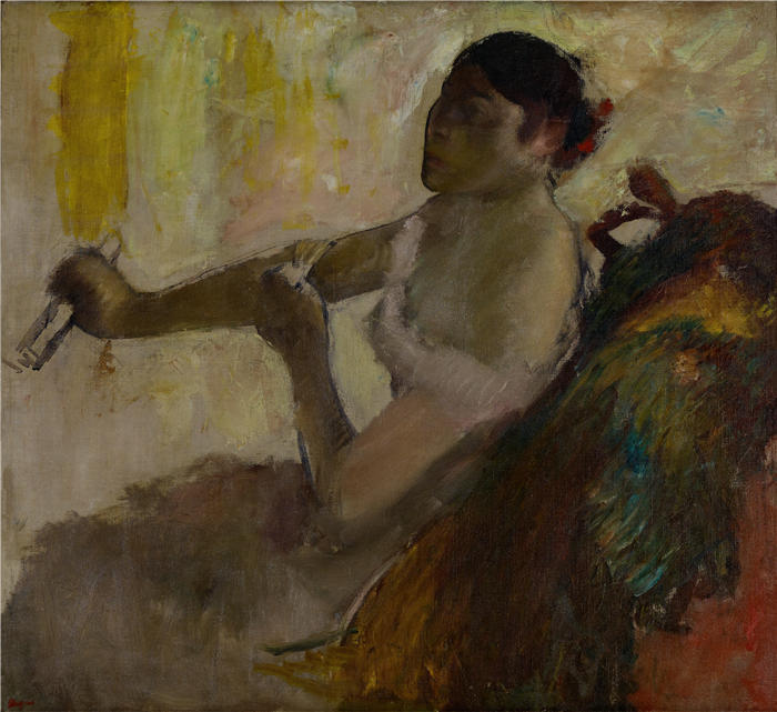 埃德加·德加(Edgar Degas,法国画家)高清作品-《玫瑰卡隆的肖像(约 1892 年)》