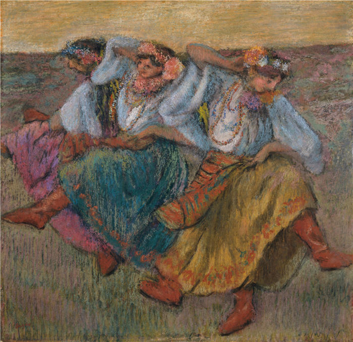 埃德加·德加(Edgar Degas,法国画家)高清作品-《俄罗斯舞者 (1899)》