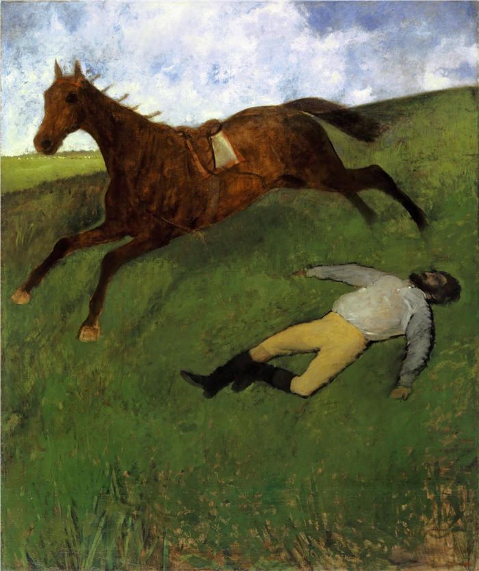 埃德加·德加(Edgar Degas,法国画家)高清作品-《受伤的骑师 (1896)》