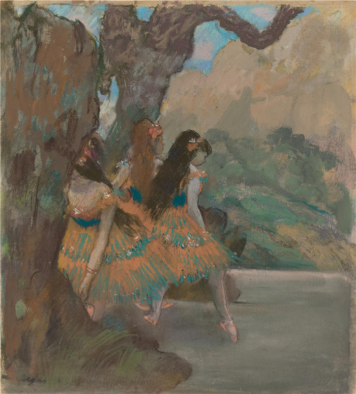 埃德加·德加(Edgar Degas,法国画家)高清作品-《芭蕾舞者(约 1877 年)》