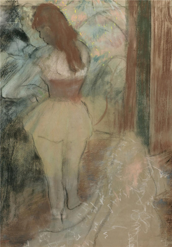 埃德加·德加(Edgar Degas,法国画家)高清作品-《Danseuse S'habillant(约 1889 年)》(约 1861-1862 年)