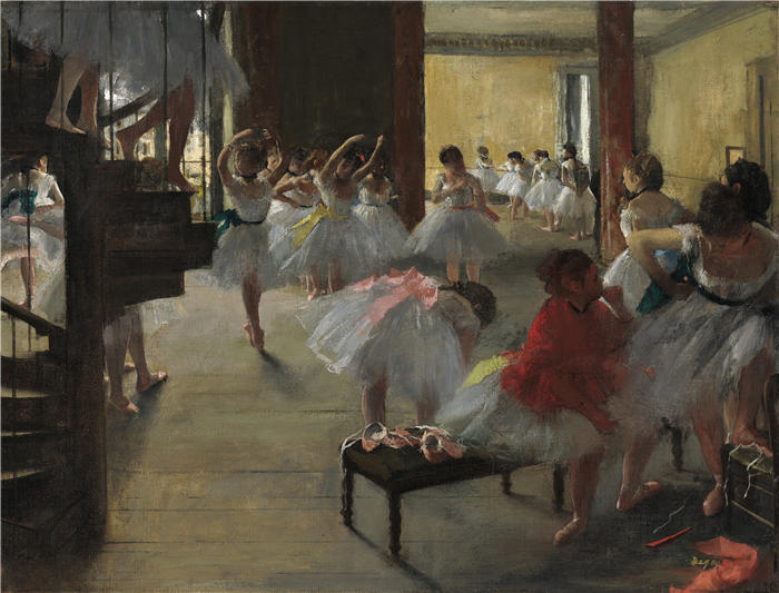 埃德加·德加（Edgar Degas，法国画家）高清作品-《舞蹈课（约1873年）》