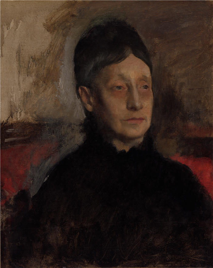 埃德加·德加(Edgar Degas,法国画家)高清作品-《Stefanina Primicile Carafa,西塞拉莱侯爵夫人和蒙特哈西公爵夫人(约 1875 年)》