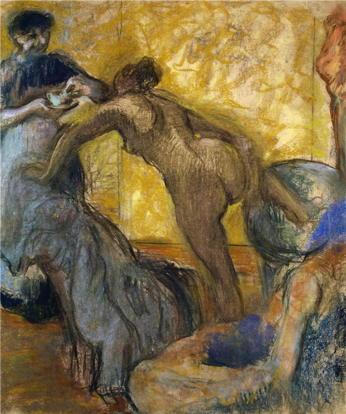 埃德加·德加(Edgar Degas,法国画家)高清作品-《一杯热巧克力(1900-1905)》