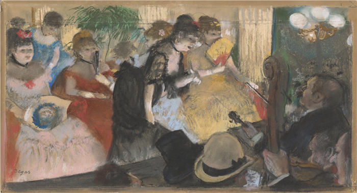 埃德加·德加（Edgar Degas，法国画家）高清作品-《咖啡厅音乐会（1876-1877）》