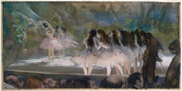 埃德加·德加(Edgar Degas,法国画家)高清作品-《巴黎歌剧院芭蕾舞团(1877 年)》