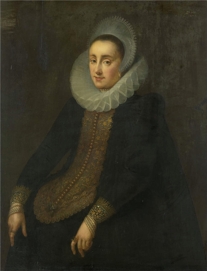 高尔齐乌斯·盖尔多普（Gortzius Geldorp，荷兰画家）高清作品-《Jeremias Boudinois 的妻子 》
