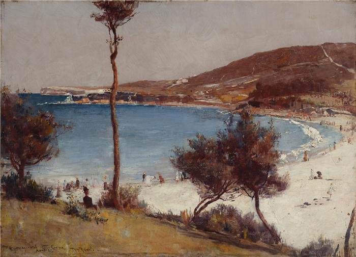 汤姆·罗伯茨（Tom Roberts，澳大利亚画家）高清作品-《库吉的假日素描（1888 年）》