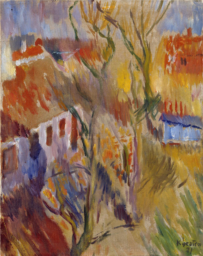 路德维格·卡斯滕（ Ludvig Karsten，挪威画家）高清作品-《斯卡恩的春天 (1921)》