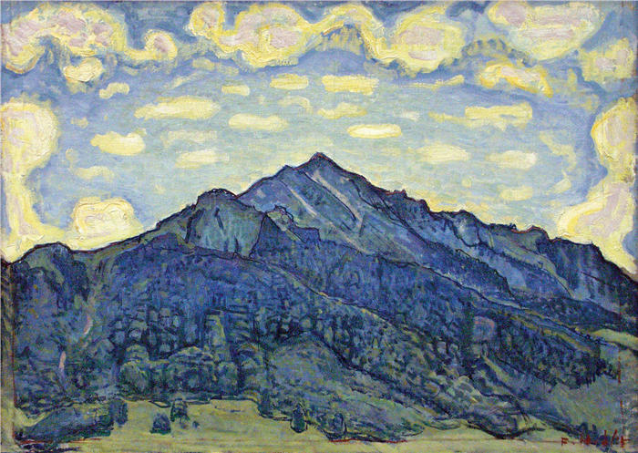 费迪南德·霍德勒（Ferdinand Hodler，瑞士画家）高清作品-《瑞士阿尔卑斯山的风景》